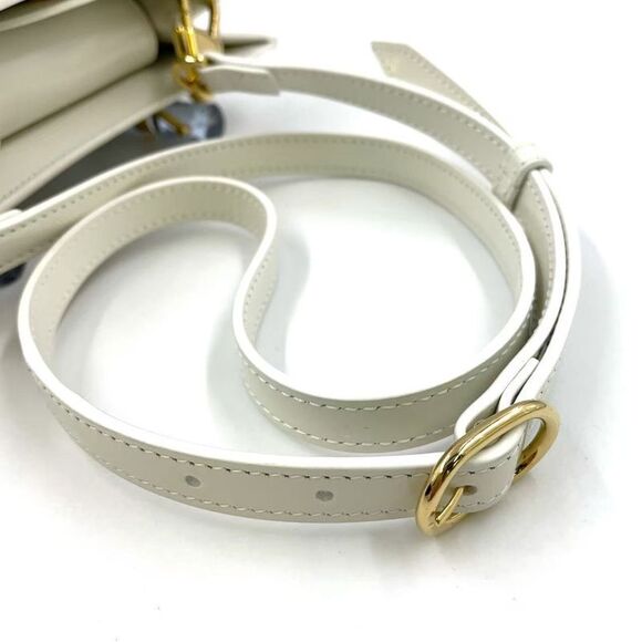 Gucci Diana Leather White Mini Tote Bag Gold 832936 - Picture 6 of 14
